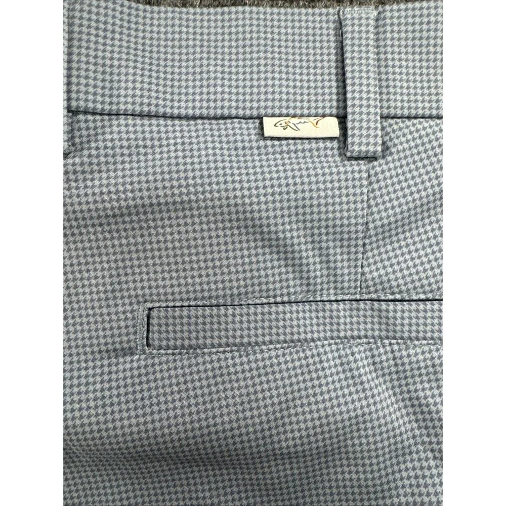 Greg Norman Golf Shorts Men’s 40 Slate Blue Houndstooth Stretch NWT